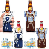 Oktoberfest Decorations Beer Bottle Sleeve Insulators Party Supplies, Bottle Cooler Sleeve Holder Insulated Jackets Keep Warm and Cold Thermocoolers for Bavarian Octoberfest Couples Lover Gift 2 Pack
