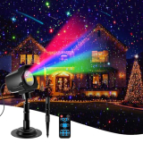 Christmas Projector Lights Outdoor, Thick Metal Housing Laser Light Projector, RGB 3 Colors Christmas Decorations Twinkles Moving Light Show, Holiday Projector for House/Garden/Party/Wedding