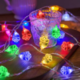 String Lights Indoor, 33Ft 80 LED Rose Flower Lights, 8 Modes Dimmable & Timeable Twinkle Lights, Festival Christmas Decorations for Bedroom Living Room, Multicolor, USB Plug, Remote