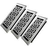 Floor Register 4×10 Inches – 3 Pack Heavy Duty Walkable Steel Floor Vents Easy Adjust Air Supply Lever Decorative Floor Vent Covers for Home Floor/Room/Sidewalk