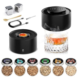 Electric Whiskey Smoker Kit with Rechargeable Built-in Lighter & LED Light, No Butane Needed, 6 Flavored Wood Chips for Old Fashioned Smoker Kit, Bourbon, Cocktail Gifts for Men Dad Husband Friends