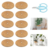 10Pcs Tree Rings Weed Barrier, 11.8 Inch Coconut Fibers Tree Mulch Ring Protector Mat With Garden Scissors, Natural Mulch Rings For Trees, Tree Ring Mulch Mat Disc Plant Cover For Indoor Outdoor Plant