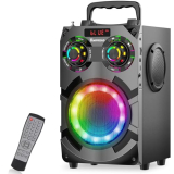 TAMPROAD 60W Bluetooth Speaker, Party Speakers Wireless with 8000mAh Battery & Subwoofer, Bluetooth 5.0, Deep Bass, 2.1 Surround Sound & Phone Stand for Home, Outdoor, Camping (Black)
