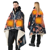 WOOMER Wearable Heated Blanket Battery Operated 50×70 Inches, 15000mAh Cordless Rechargeable Electric Throw Blanket with 3 Heat Settings, Waterproof Portable Heating Blanket for Outdoor Camping Travel