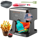 APSARAS USA Glass Air Fryer Non Toxic,5.2QT Air Fryer with Viewing Glass Pot,Transparent Fry Bowl for Best Cooking Results,Cook Shrimp, Steak, Fries, Wings, Chicken & More 97% Less Oil