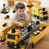 Construction Toys Truck Crane for Kids – Truck Race Track Kids Toy Eject Car Set Excavator Bulldozer Dump Trucks Cement Truck Vehicle Easter Christmas Birthday 2+ 3 4 5 6 7 8 Years Old Boy Girl Gift