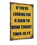 Carastora Funny Metal Bar Sign – Humorous Wall Decor for Home Bar, Man Cave, Garage or Patio – Vintage-Style Tin Sign for Drink Lovers – 8×12 Inch