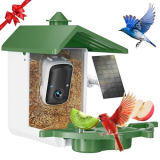 2K Smart Bird Feeder with Camera AI Bird Recognition, Outdoor Solar Powered WiFi Birdfeeder, Vicohome App Alerts, Auto Capture, Garden Decor, Gift for Mom Dad Birdlovers, Green