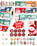 2250Pcs Christmas Gift Tags – Christmas Stickers Kit for Presents & Wrapping Paper | Stickers, Seals,Holiday Gifts Labels Xmas Decorations for Mom Teacher Son Daughter