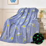 QSTEHEML Space Glow in The Dark Blanket,Galaxy Gifts Toys for Kids Boys Age 3-12 Years Old,Birthday, Decor for Child, Toddler, Teen and Grandkids Soft Throw 50″×60″