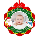 SICOHOME Babys First Christmas Ornament 2025 – My Very First Christmas Picture Frame Ornament Acrylic Newborn Baby 1st Christmas Ornament Photo Frame Girl Boy for Son Daughter Grandson Granddaughter
