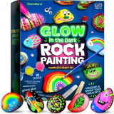 Dan&Darci Kids Rock Painting Kit – Glow in The Dark – Christmas Gifts Arts & Crafts for Boys and Girls Ages 6-12 – Craft Activities Kits – Creative Art Toys for 6, 7, 8, 9, 10, 11 & 12 Year Old Kid