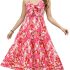 Gardenwed Women’s Spaghetti Strap Maxi Dress, Rick Rack Trim Sleeveless A-Line Summer Casual Beach Dress Blue-XXL