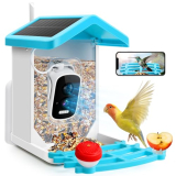 Bird Feeder with Camera, 2K HD AI Identify Species & 64G SD Card, Smart Bird House with Cam Solar Panel, Watching Gifts for Birds Lovers