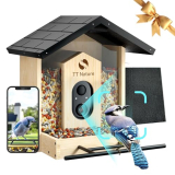 TT Nature Bird Feeder with Camera Solar Powered, Upgraded 1.5L Smart Bird Feeder Camera for Bird Watching, Auto Capture & Instant Real-time Notifications, Ideal Gift for Bird Lovers