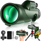 Monocular – Telescope 40X60 HD Monocular with Smartphone Adapter Tripod & Portable Bag, Monoculars for Adults High Power with BAK4 Prism & FMC Lens, Suitable for Bird Watching Hunting Hiking Camping