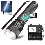 WSSBOND Rechargeable Flashlights High Lumens, Super Bright&Long-Range Flashlight with LCD Power Display, 20H Long Lasting 5 Modes Zoomable&Waterproof Spotlight Flash Light for Home Camping Searching