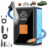 Tire Inflator Portable Air Compressor, 22 Cylinder 6X Faster Tire Pump 150 PSI Air Pump for Car, Motorcycle, Bicycle, Ball – Cordless & 12V DC