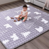 WONDAY Thick Baby Floor Playmat for Playpen, Bear Foldable Kids Crawling Mat 71 x 79 for Babies 6-12 Months, Infant Playpen Mat for Toddlers 1-3