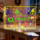 Laysinly Acrylic Dry Erase Board with Light up Stand, 11.81″ x 7.87″ Clear White Board, Erasable, Note, Memo, Drawing, Daily, Moment, LED Note Board LED Warm Light for Home, School, Work (Large)