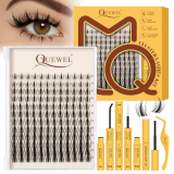 QUEWEL Fairy-Lash-Clusters Kit, 144pcs Manga-Lash-Clusters Kit Mix10-18mm Wispy Natural Invisible Band Eyelash Clusters Kit for DIY Cluster Eyelash Extensions(Fairy 4 Set)