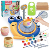 Pottery Wheel for Kids Ages 8-12 – DIY Craft Kit with Air Dry Clay, Painting Tools & Supplies – Arts & Crafts Gifts for Girls & Boys Ages 5-7 6-8 8-10 8-13 Years Old – Birthday & Christmas Gifts