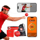 WiiMad Boxing Reflex Ball & Punching Ball with Headband – App Punch Counter Workout Toy for Kids 8+ Teen Boys Adults | Hand Eye Coordination Trainer | Home Gym Game Gift | Red