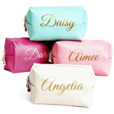 VBAIFAyy Personalized Makeup Bag with Name & Birth Flower – Custom Toiletry Bag for Women, Unique Bridesmaid Gifts, Wedding Party Favors, Best Friend Birthday Present