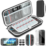 HEYSTOP Switch 2 Case for Nintendo Switch 2, Switch 2 Accessories Kit 2025 Upgraded ,Carrying Case for Nintendo Switch 2 with 12 Game Slots & 6 Thumb Grips
