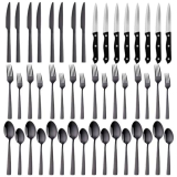 S ArtSharing 48-Piece Silverware Set With Steak Knives Stainless Steel Flatware for 8 Food-Grade Tableware Cutlery for Home Restaurant, Mirror Finish, Dishwasher Safe