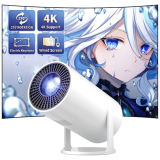 Mini Projector Portable Proyector 4K Support, Full HD 1080P Small Projector with 270° Rotatable Stand, Movie Projector Compatible with TV Stick/Smartphone/HDMI/USB for Bedroom/ Outdoor Camping