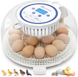 Sailnovo 18 Eggs Incubator for Hatching Chicks, Egg Incubator with Automatic Egg Turning, Humidity Level Display, Egg Candler, Hatch Days & Incubator for Chicken Eggs（Blue）