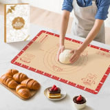 Extra Thick Silicone Baking Mat with Recipes – 26×16 inch Non Stick Pastry Mat with Measurements for Sourdough, Macarons, Bread, Pizza, Dough Rolling, Kneading, Heat Resistant to 480°F Gift for Baker