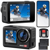 Waterproof Action Camera Underwater,Sports Camera 4K60FPS 30MP with EIS/Dual Screen/5X Zoom/Remote Control,Bare Underwater Camera with Waterproof Case,4K Action Camera for Vlogging/Video Recording