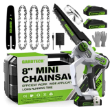Gardtech Mini Chainsaw Cordless 8 Inch – Portable Electric Chainsaw Cordless Battery Powered, Handheld Small Chain Saw with 2-side Security Lock [Southpaws Friendly] for Wood Cutting, Pruning Branches