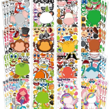 Stickers for Kids – 48 Sheets Make a Animal Face Stickers – Crafts Goodie Bags Stuffers Party Favors Activities Gifts for Kids Toddler Christmas Birthday School Classroom Supplies Age 4-8